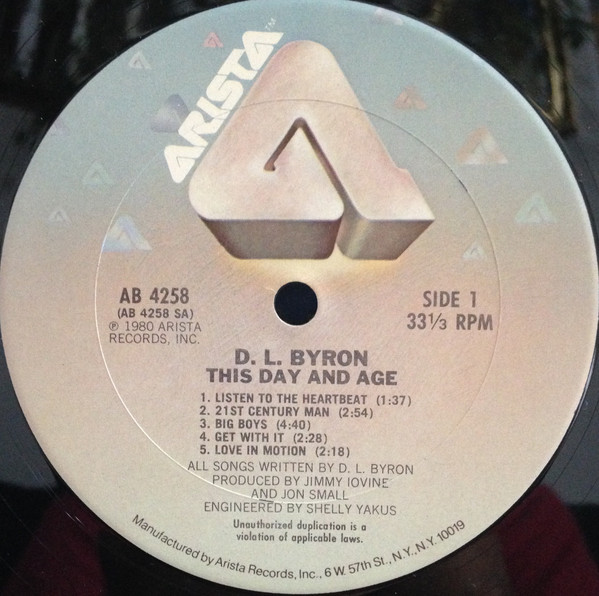 D.L. Byron - This Day And Age (LP, Album, Ter) (Mint (M)) - Image 3