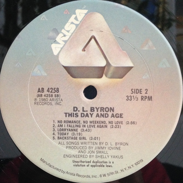 D.L. Byron - This Day And Age (LP, Album, Ter) (Mint (M)) - Image 4