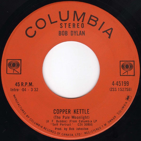 Bob Dylan - Wigwam / Copper Kettle (7", M/Print) (Very Good Plus (VG+)) - Image 2