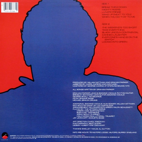 Graham Parker And The Shot - Steady Nerves (LP, Album) (Mint (M)) - Image 2