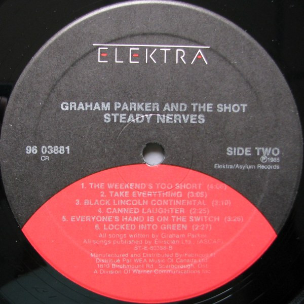 Graham Parker And The Shot - Steady Nerves (LP, Album) (Mint (M)) - Image 4