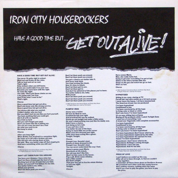 Iron City Houserockers - Have A Good Time (But Get Out Alive) (LP, Album) (Mint (M)) - Image 5