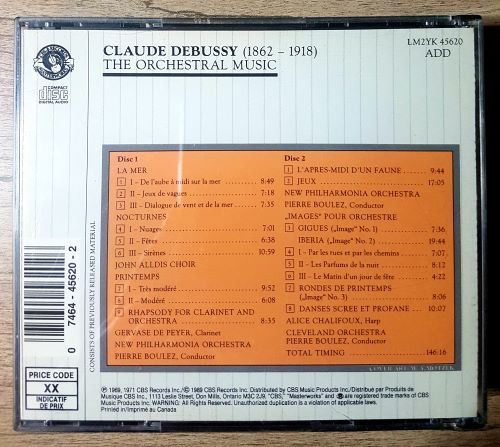 Debussy*, New Philharmonia Orchestra, Cleveland Orchestra*, Pierre Boulez - The Orchestral Music (2xCD, Album, Dig) (Near Mint (NM or M-)) - Image 2