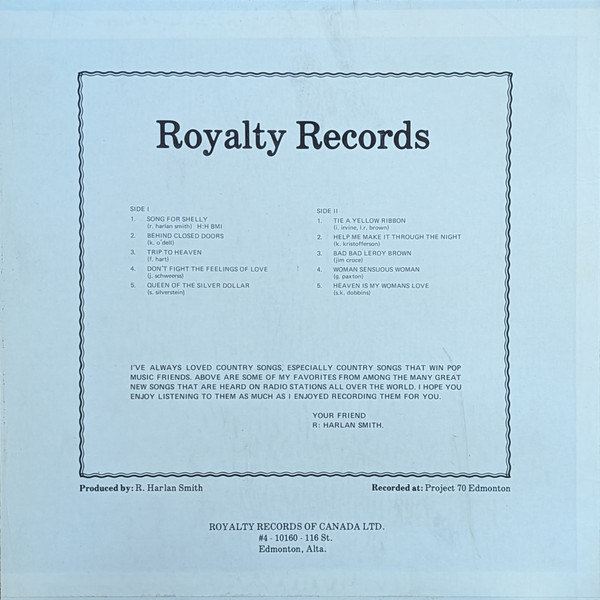 R. Harlan Smith - Song For Shelly (LP, Album) (Mint (M)) - Image 4