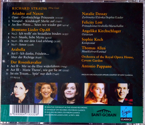 Richard Strauss, Natalie Dessay, Antonio Pappano, Felicity Lott, Angelika Kirchschlager, Sophie Koch - Amor. Opera Scenes & Lieder (CD, Album, RE) (Near Mint (NM or M-)) - Image 2