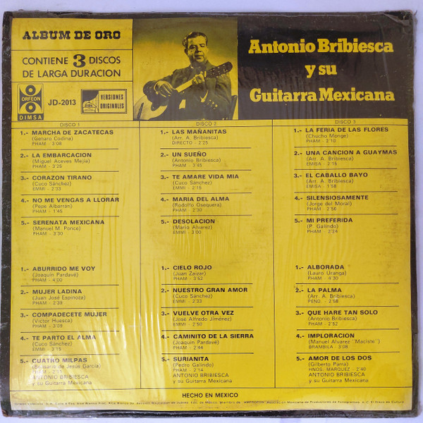 Antonio Bribiesca - Y Su Guitarra Mexicana (3xLP, Comp) (Mint (M)) - Image 3
