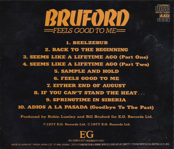 Bruford - Feels Good To Me (CD, Album, RE) (Near Mint (NM or M-)) - Image 3