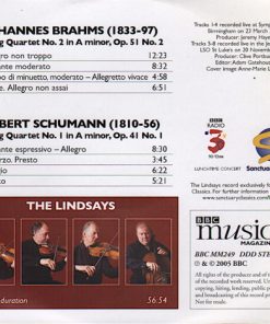 Alternative view of Johannes Brahms, Robert Schumann, The Lindsays - String Quartet In A Minor, Op. 51 No. 2 / String Quartet In A Minor, Op. 41 No. 1 (CD, Album) (Near Mint (NM or M-))