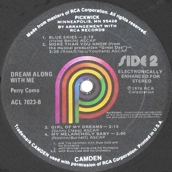 Perry Como - Dream Along With Me (LP, Album, RE) (Mint (M)) - Image 4