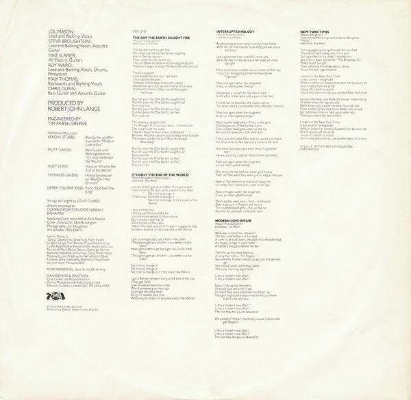 City Boy - The Day The Earth Caught Fire (LP, Album) (Mint (M)) - Image 5