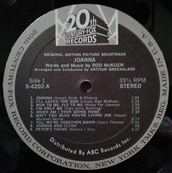 Rod McKuen - Joanna (LP) (Mint (M)) - Image 3