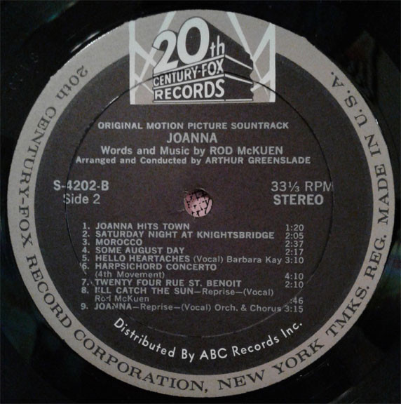 Rod McKuen - Joanna (LP) (Mint (M)) - Image 4