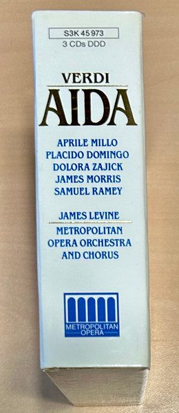 Giuseppe Verdi - Aprile Millo, Placido Domingo, Dolora Zajick, James Morris (5), Samuel Ramey, James Levine (2), The Metropolitan Opera House Orchestra And Metropolitan Opera Chorus - Aida (3xCD, Album, 20- + Box) (Near Mint (NM or M-)) - Image 3