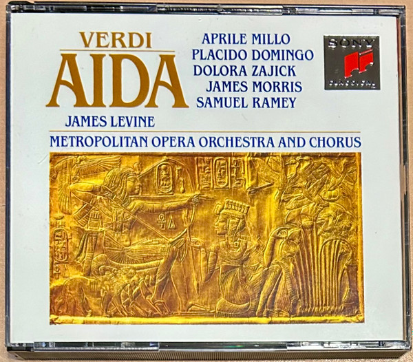 Giuseppe Verdi - Aprile Millo, Placido Domingo, Dolora Zajick, James Morris (5), Samuel Ramey, James Levine (2), The Metropolitan Opera House Orchestra And Metropolitan Opera Chorus - Aida (3xCD, Album, 20- + Box) (Near Mint (NM or M-)) - Image 4