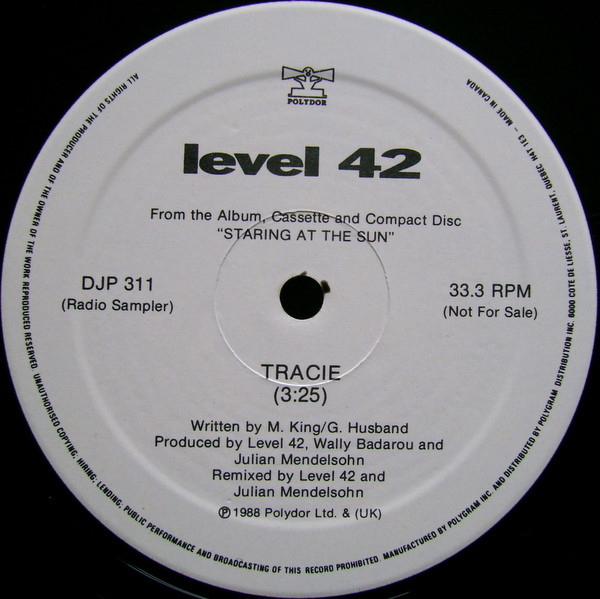 Level 42 - Tracie (12", Promo) (Mint (M)) - Image 2