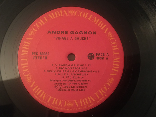 André Gagnon - Virage A Gauche (LP, Album) (Mint (M)) - Image 3