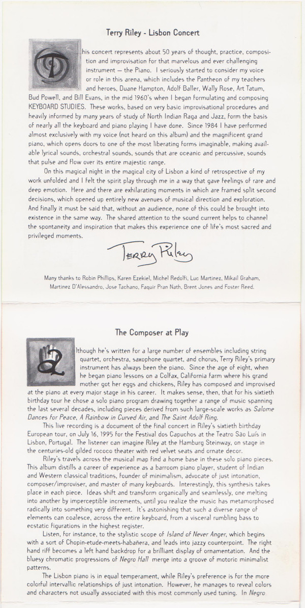 Terry Riley - Lisbon Concert (CD, Album) (Near Mint (NM or M-)) - Image 5
