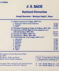 Alternative view of Johann Sebastian Bach - Joseph Banowetz, Monique Duphil - Keyboard Favourites (CD, Album) (Near Mint (NM or M-))