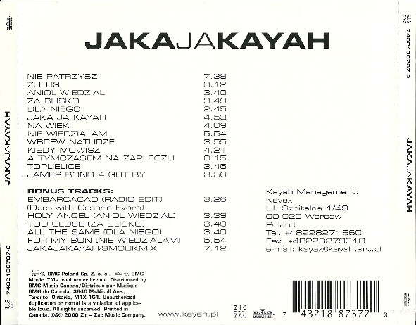 Kayah - Jaka Ja Kayah (CD, Album) (Near Mint (NM or M-)) - Image 2