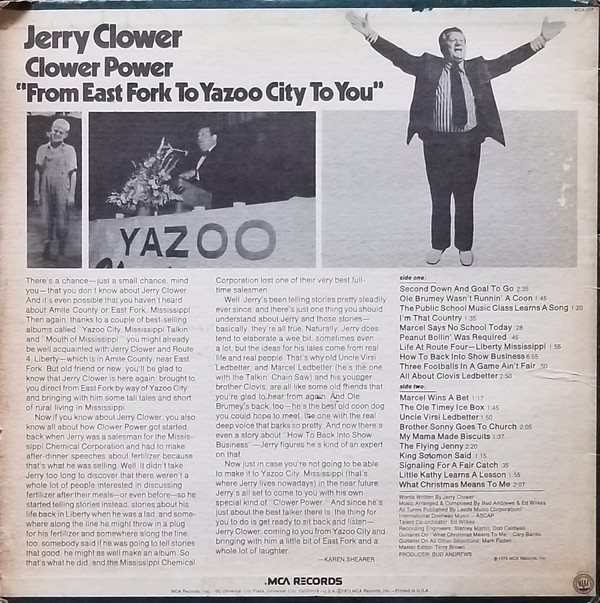 Jerry Clower - Clower Power (LP, Album, Pin) (Mint (M)) - Image 2