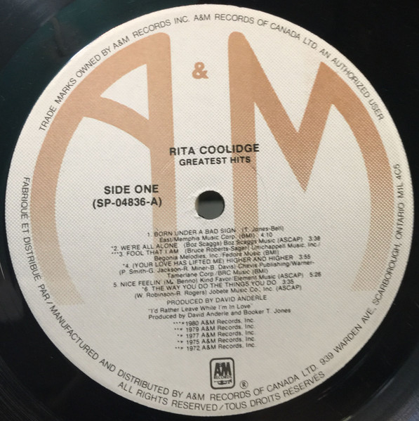Rita Coolidge - Greatest Hits (LP, Comp) (Mint (M)) - Image 3