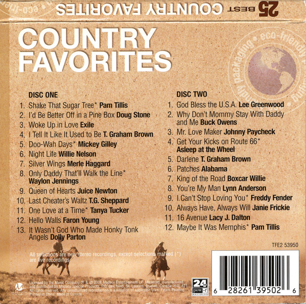 Various - 25 Best Country Favorites (2xCD, Album, Comp, 24b) (Mint (M)) - Image 2