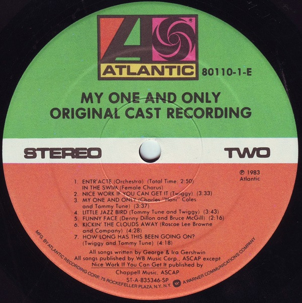 Twiggy (2) And Tommy Tune (2) - My One And Only (Original Cast Recording) (LP, Album, SP ) (Mint (M)) - Image 4