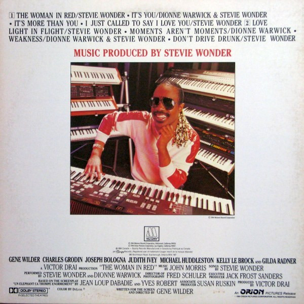 Stevie Wonder - The Woman In Red (Selections From The Original Motion Picture Soundtrack) (LP, Album) (Mint (M)) - Image 3