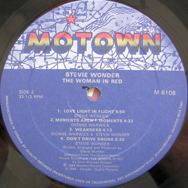 Stevie Wonder - The Woman In Red (Selections From The Original Motion Picture Soundtrack) (LP, Album) (Mint (M)) - Image 5