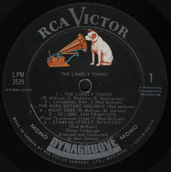 Glenn Yarbrough - The Lonely Things (LP, Mono) (Mint (M)) - Image 3
