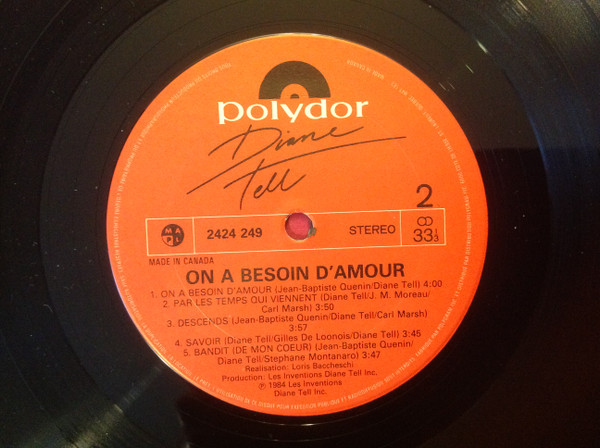Diane Tell - On A Besoin D'Amour (LP, Album) (Mint (M)) - Image 4