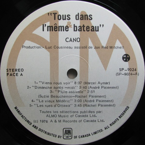 CANO - Tous Dans L'Même Bateau (LP, Album) (Mint (M)) - Image 4