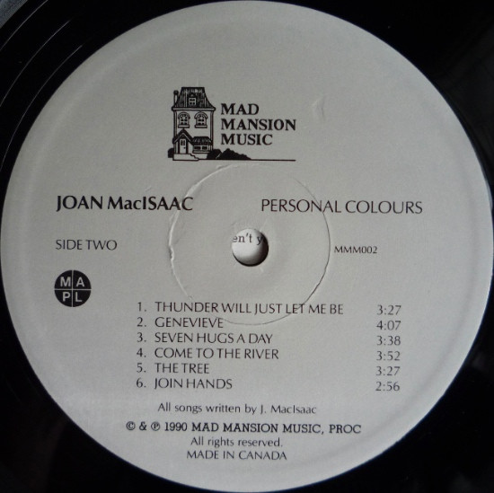 Joan MacIsaac - Personal Colours (LP, Album) (Mint (M)) - Image 4