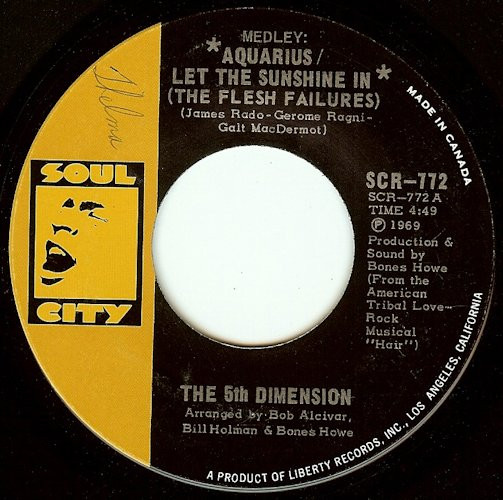 The Fifth Dimension - Medley: Aquarius / Let The Sunshine In (The Flesh Failures) (7", Single) (Near Mint (NM or M-))