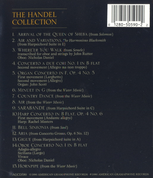 Georg Friedrich Händel, City Of London Sinfonia, John Rutter, Harry Bicket - The Handel Collection (CD, Album) (Near Mint (NM or M-)) - Image 2