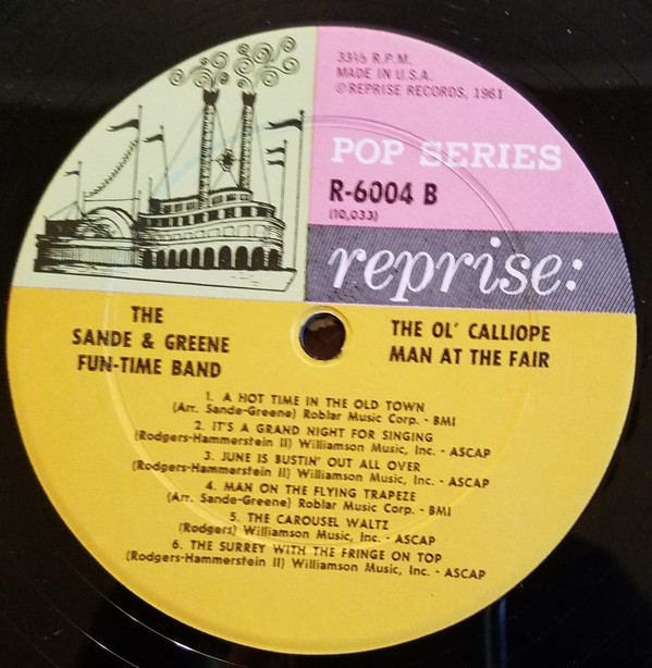 Sande & Greene Fun-Time Band - The Ol' Calliope Man At The Fair (LP, Album) (Mint (M)) - Image 4