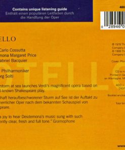 Alternative view of Giuseppe Verdi - Margaret Price, Carlo Cossutta, Gabriel Bacquier, Georg Solti - Otello (2xCD, Album, RE) (Near Mint (NM or M-))