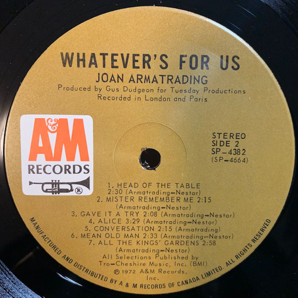 Joan Armatrading - Whatever's For Us (LP, Album, RE, Gat) (Mint (M)) - Image 5