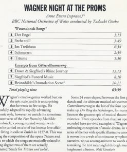 Alternative view of Richard Wagner - Anne Evans, BBC National Orchestra Of Wales, Tadaaki Otaka - Anne Evans Sings Wagner At The 1994 Proms: Wesendonck Songs / Scenes From Götterdämmerung (CD) (Near Mint (NM or M-))