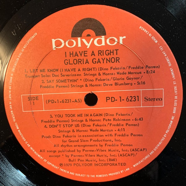 Gloria Gaynor - I Have A Right (LP, Album) (Mint (M)) - Image 3