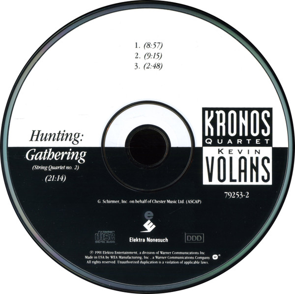 Kronos Quartet - Kevin Volans - Hunting: Gathering (CD, Album) (Near Mint (NM or M-)) - Image 4