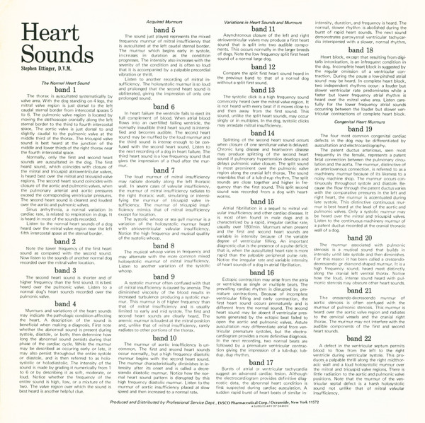 Stephen Ettinger, D.V.M. - Canine Heart Sounds (LP) (Mint (M)) - Image 2