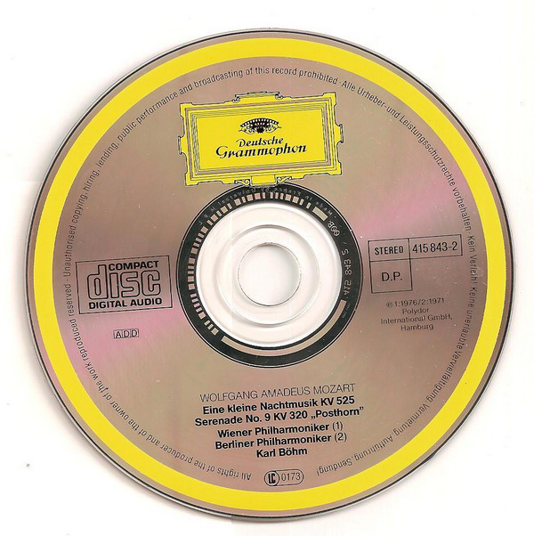 Wolfgang Amadeus Mozart - Wiener Philharmoniker, Berliner Philharmoniker, Karl Böhm - Eine Kleine Nachtmusik / »Posthorn-Serenade« KV 320 (CD, Album, RE, RM) (Near Mint (NM or M-)) - Image 3