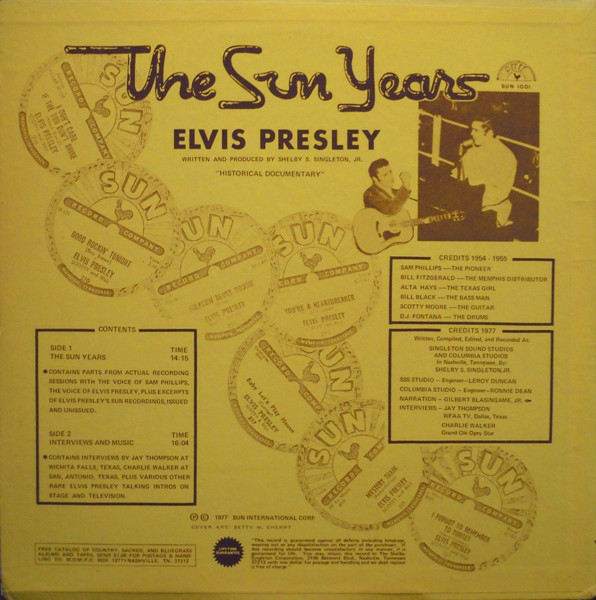Elvis Presley - Interviews And Memories Of: The Sun Years (LP, Album, P/Mixed, Ter) (Mint (M)) - Image 2