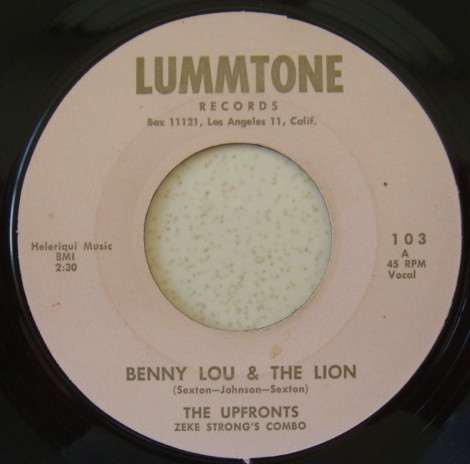 The Upfronts - Benny Lou & The Lion (7", Styrene) (Very Good Plus (VG+))