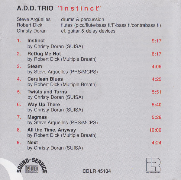A.D.D. Trio - Instinct (CD, Album) (Near Mint (NM or M-)) - Image 3