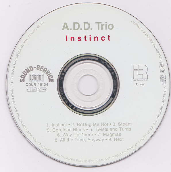 A.D.D. Trio - Instinct (CD, Album) (Near Mint (NM or M-)) - Image 5