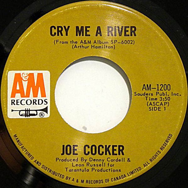 Joe Cocker - Cry Me A River / Give Peace A Chance (7", Single) (Near Mint (NM or M-))
