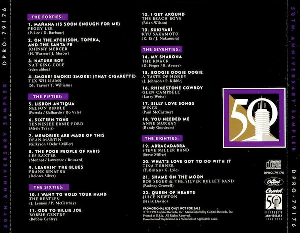 Various - 50th Anniversary Sampler (CD, Comp, Promo, Smplr) (Near Mint (NM or M-)) - Image 2