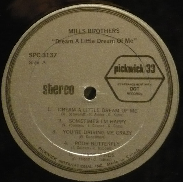 The Mills Brothers - Dream A Little Dream Of Me (LP, Album, RE) (Mint (M)) - Image 2